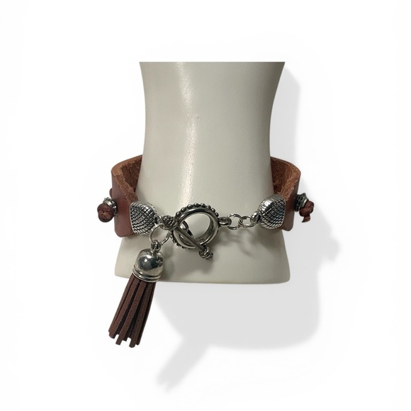 Handcrafted Turquoise Accent Multi-Strand Women’s Bracelet  three piece set - Picture 5 of 6